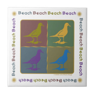 Grafische Pop van Seagull Kunststijl Tegeltje