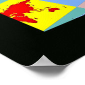 grafische pop - wereldkaart poster (Hoek)