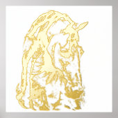 Grafische potlood voor paarden, gouden kunst folie afdrukken (Voorkant)