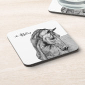 Grafische potlood voor paardenkunst, zwart-wit bier onderzetter (Linkerzijde)