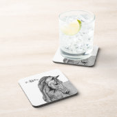 Grafische potlood voor paardenkunst, zwart-wit bier onderzetter (Rechterzijde)