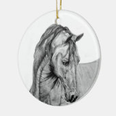 Grafische potlood voor paardenkunst, zwart-wit keramisch ornament (Links)