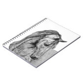 Grafische potlood voor paardenkunst, zwart-wit notitieboek (Linkerzijde)