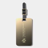Grafische professionele gradiënt Faux Gold Monogra Bagagelabel (Voorkant verticaal)