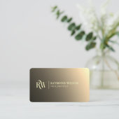 Grafische professionele gradiënt Faux Gold Monogra Visitekaartje (Staand voorkant)