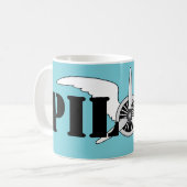 Grafische propeller met vliegtuigpilootthema koffiemok (Voorkant links)