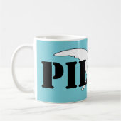 Grafische propeller met vliegtuigpilootthema koffiemok (Links)