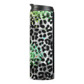 *~* Grafische QR Regenbooglitter Dierlijke luipaar Thermosbeker (Geroteerd rechts)