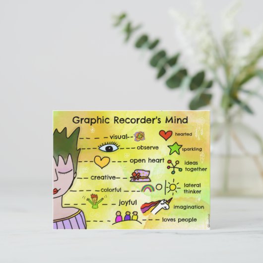 GRAFISCHE RECORDER BRIEFKAART (Staand voorkant)