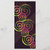 Grafische regenboogspiralen met diep Paars Menu (Achterkant)