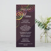 Grafische regenboogspiralen met diep Paars Menu (Staand voorkant)