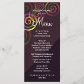 Grafische regenboogspiralen met diep Paars Menu (Voorkant)