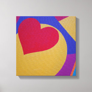 Grafische Rode Hart Canvasprint Canvas Afdruk