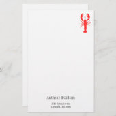 Grafische rode kreeft - gepersonaliseerd briefpapier (Voorkant / Achterkant)
