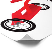 Grafische rode trricycle poster (Hoek)