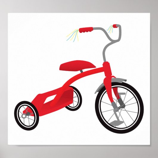 Grafische rode trricycle poster (Voorkant)