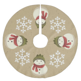 Grafische roestige sneeuwman sneeuwvlok grijs kerstboom rok