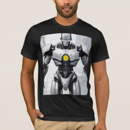 Grafische roman Cyborg Witte Gepantserde Mecha T-shirt