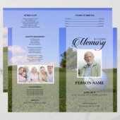 Grafische Rouwkaart Template voor Golfspeler (Voorkant / Achterkant)