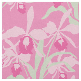 Grafische roze orchidee bloemenpatroon stof