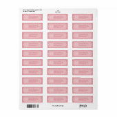 Grafische roze quatrefoliemonogram met naam etiket (Full Sheet)