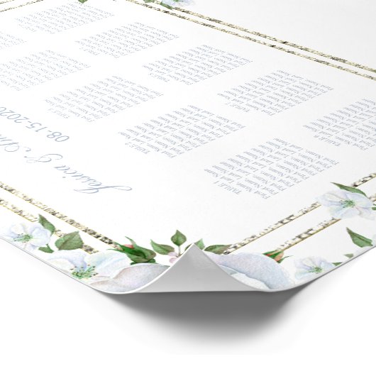 Grafische Rozen en Zilveren rand Kuifrooster Poster (Hoek)