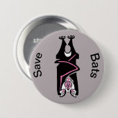 Grafische Save BATS - Bedreigde dieren - Wildlife Ronde Button 7,6 Cm (Voorkant /achterkant)