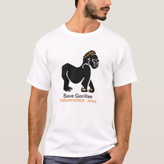 Grafische Save GORILLAS -Wildlife krijger - T-shirt (Voorkant)