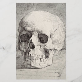 Grafische schedel kunst: minimalistisch & krachtig briefpapier