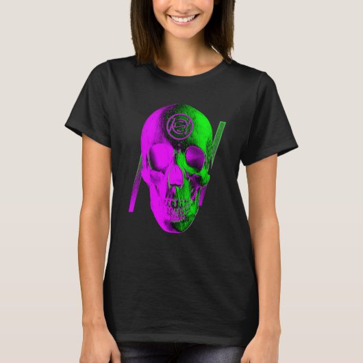 Grafische Schedel Paars T-shirt (Voorkant)