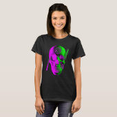 Grafische Schedel Paars T-shirt (Voorkant volledig)