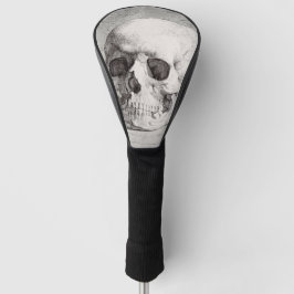 Grafische schedelkunst: minimalistisch en krachtig golfheadcover