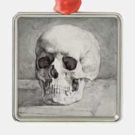 Grafische schedelkunst: minimalistisch en krachtig metalen ornament