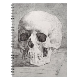 Grafische schedelkunst: minimalistisch en krachtig notitieboek