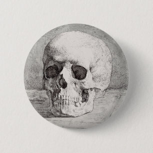 Grafische schedelkunst: minimalistisch en krachtig ronde button 5,7 cm
