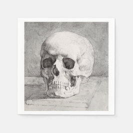 Grafische schedelkunst: minimalistisch en krachtig servet