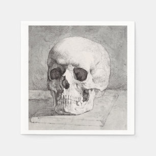 Grafische schedelkunst: minimalistisch en krachtig servet