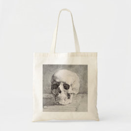 Grafische schedelkunst: minimalistisch en krachtig tote bag