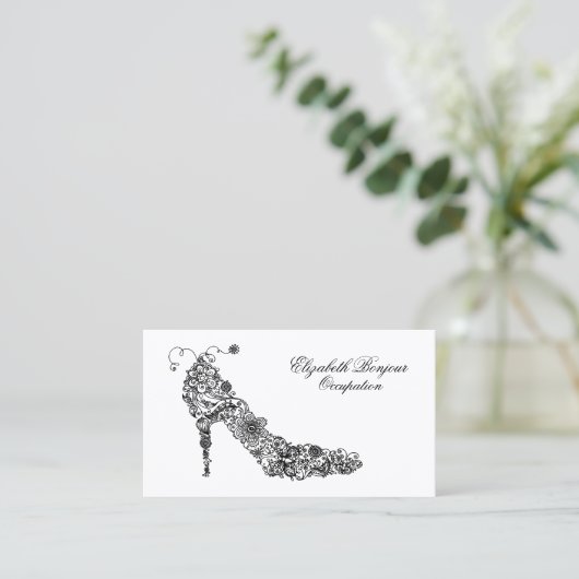 Grafische schoen - VERANDERINGSKLEUR Visitekaartje (Staand voorkant)