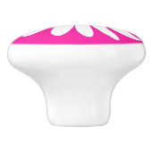 Grafische sierbloem roze monogram knop (Zijkant)