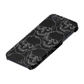 Grafische Skulls White Outline on Black iPhone5 Ho iPhone Hoesje (Onderkant)
