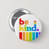 Grafische slogan voor regenboogkleuren ronde button 5,7 cm (Voorkant /achterkant)