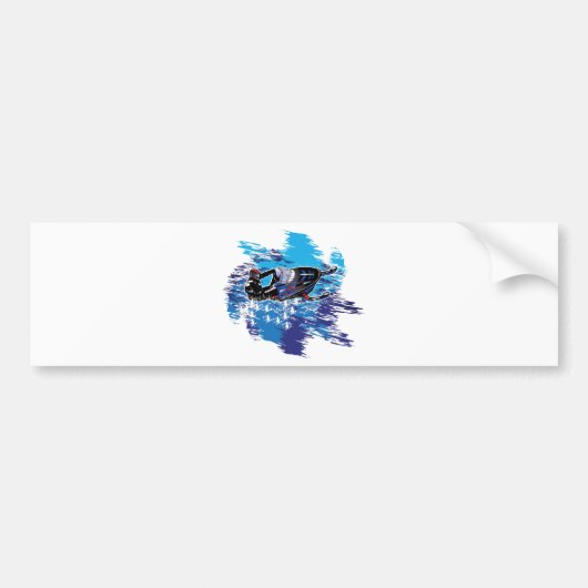 Grafische Sneeuwscooter Bumpersticker (Voorkant)