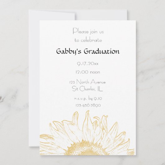 Grafische soonbloem Uitnodiging (Voorkant)