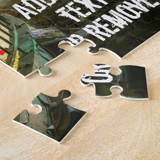 Grafische stadsgraffiti straatkunst in een trap. legpuzzel (Zijkant)