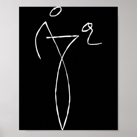 Grafische stickfiguur poster (Voorkant)