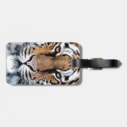 Grafische stijl Tiger Portret Bagagelabel (Achterkant horizontaal)
