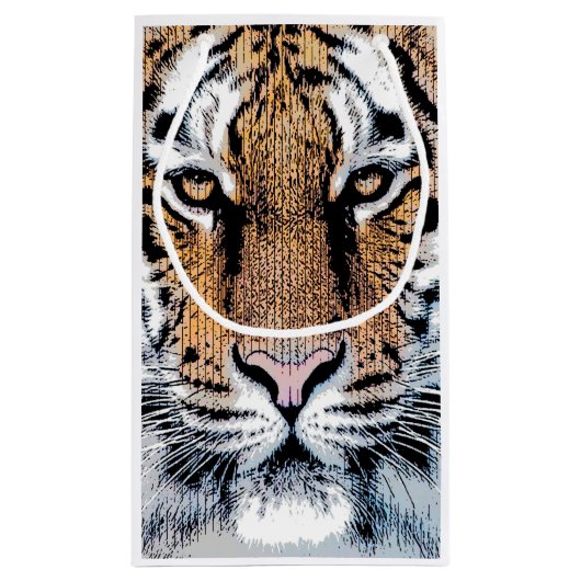 Grafische stijl Tiger Portret Klein Cadeauzakje (Achterkant)