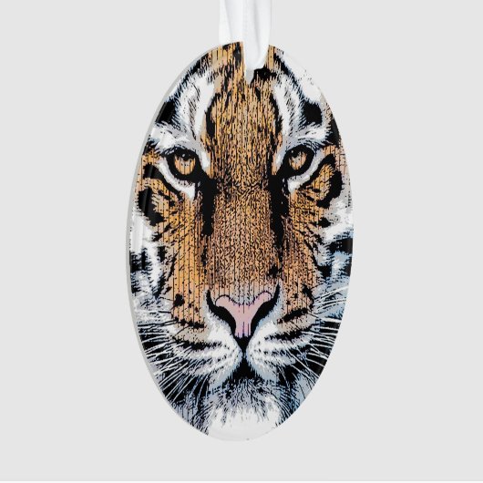 Grafische stijl Tiger Portret Ornament (voorkant)
