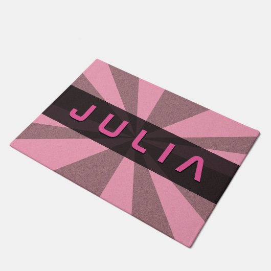Grafische stralen  elke kleur elke naam deurmat (Schuin)